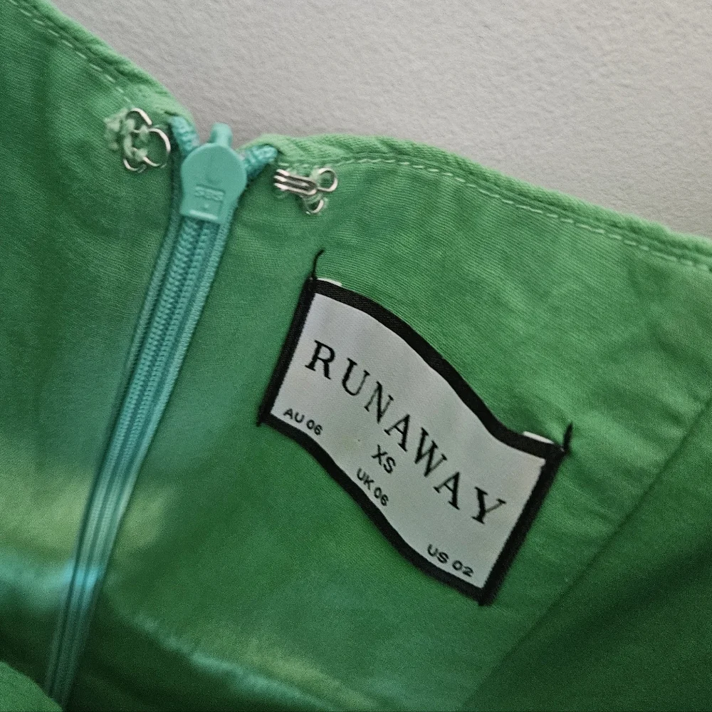 Runaway Green Puff Sleeve Mini Dress